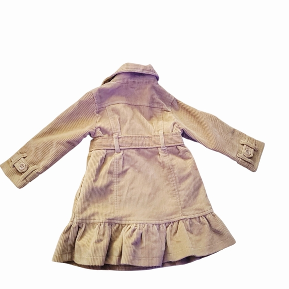Baby Gap Tan Corduroy & Leopard Print Lined Trench Coat Size 2T - Picture 5 of 6